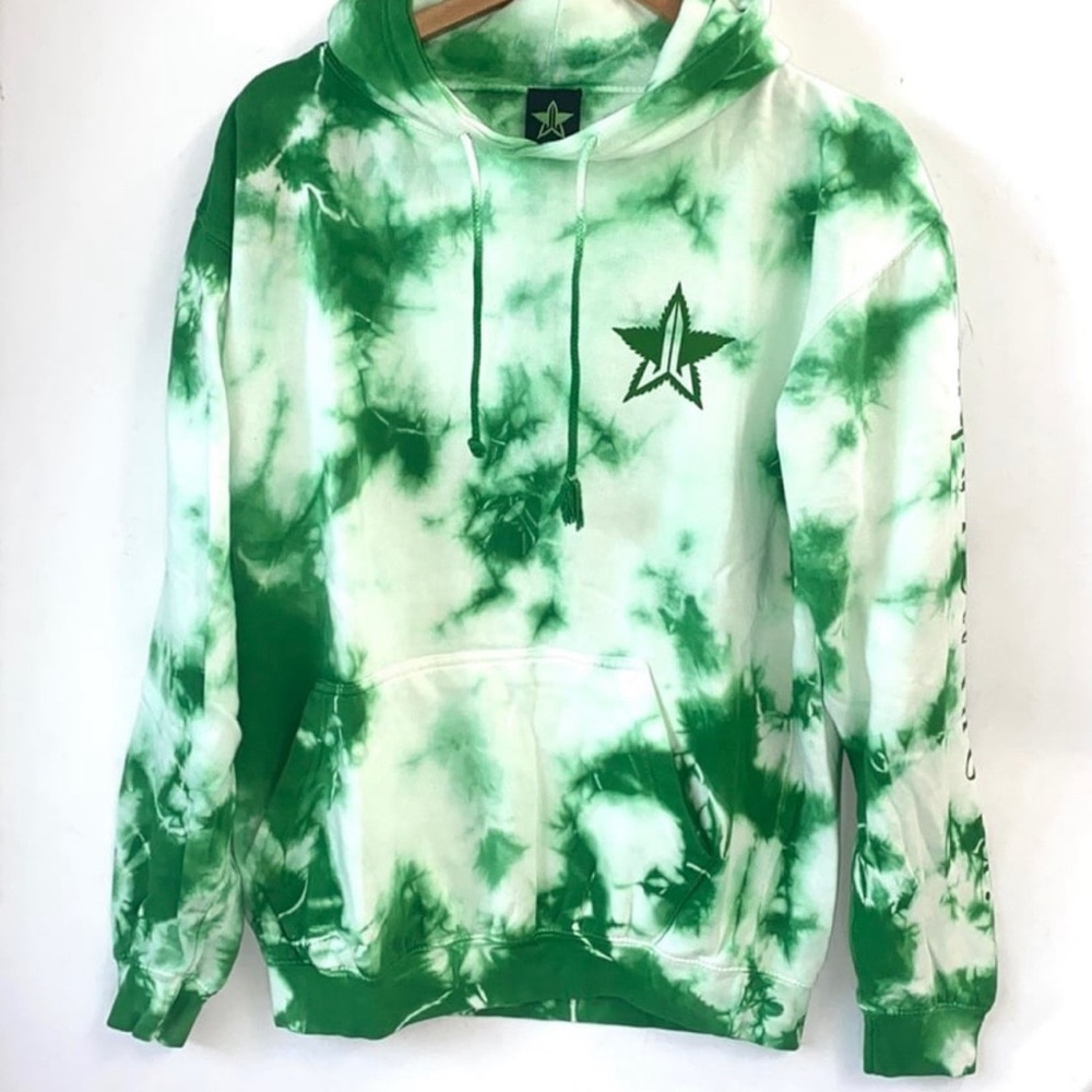 Extra large, Jeffree star hoodie, tie-dye, green, white cotton summer spring
